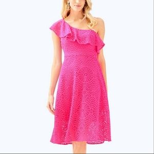 NWT Lilly Pulitzer Size 00 One shoulder pink dress